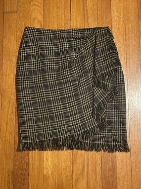 Emanuel Ungaro Gold & Black Wool Skirt Women’s 6